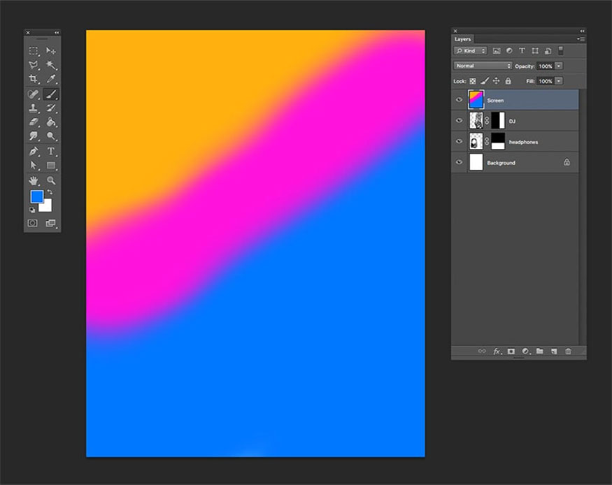 Chọn công cụ Brush Tool (B) 