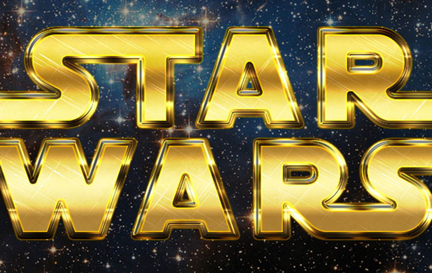 Phần Text Star Wars sau khi được thêm hiệu ứng Outer Glow