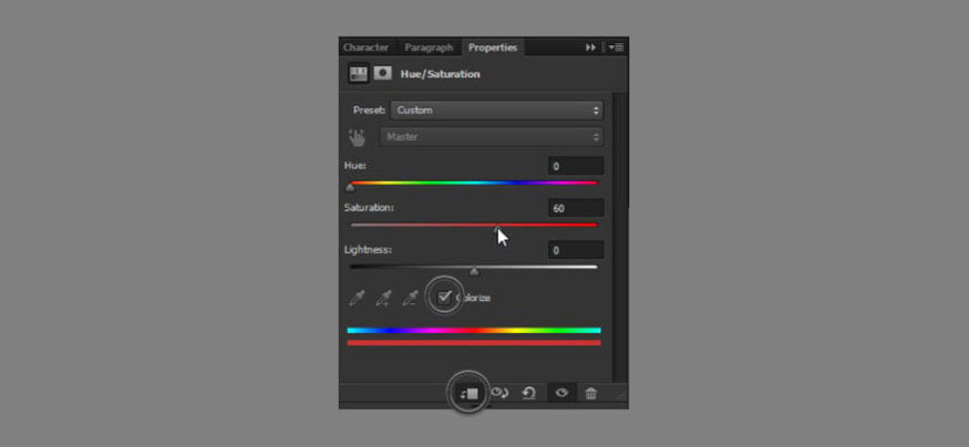 Thêm điều chỉnh Hue/Saturation