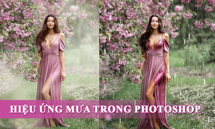 hiệu ứng mưa trong Photoshop
