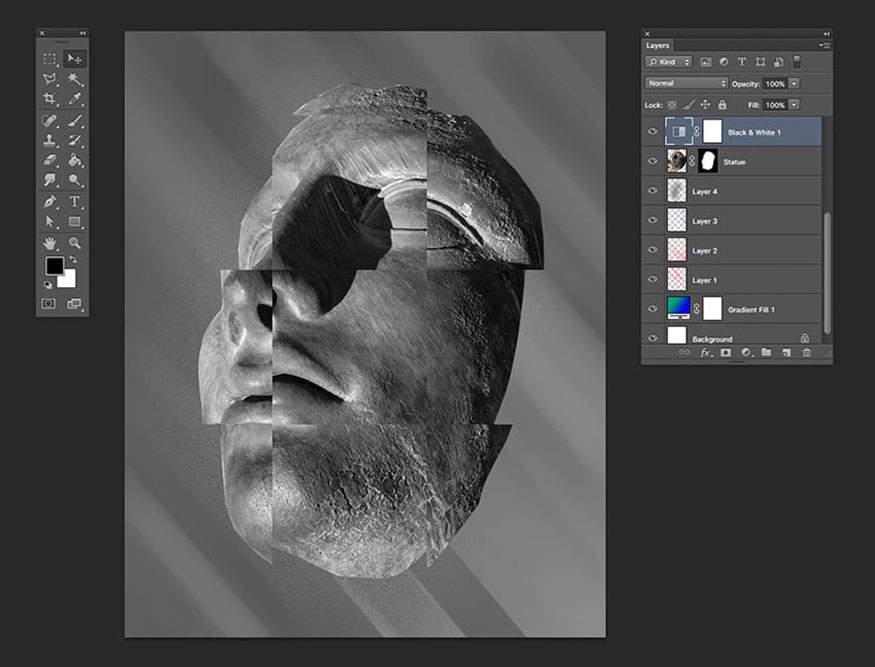 Create a New Fill or Adjustment Layer => Black & White