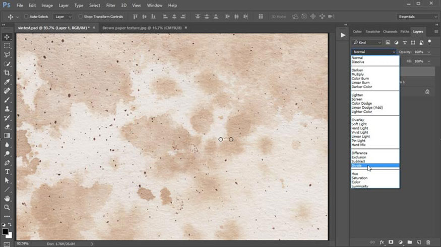 copy một texture giấy màu nâu Old Paper Reference để tạo phong cách vintage cho ảnh