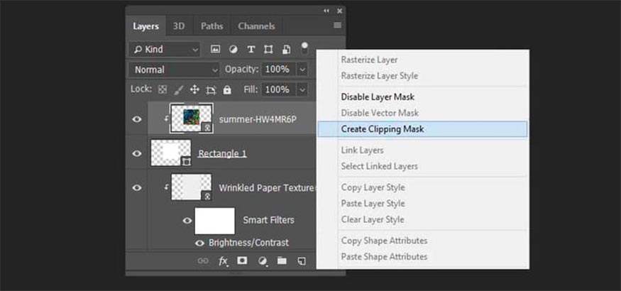 chọn Create a Clipping Mask.