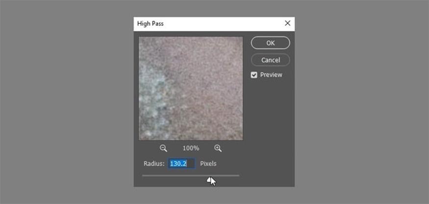 Nhân đôi layer này một lần nữa và tăng High Pass hơn nữa