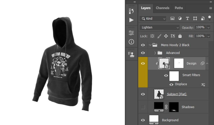 điều chỉnh lại sợi dọc để thiết kế phù hợp hoàn hảo với áo hoodie.