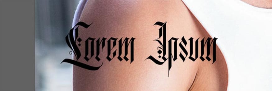 thêm văn bản của hình xăm Tattoo trong Photoshop