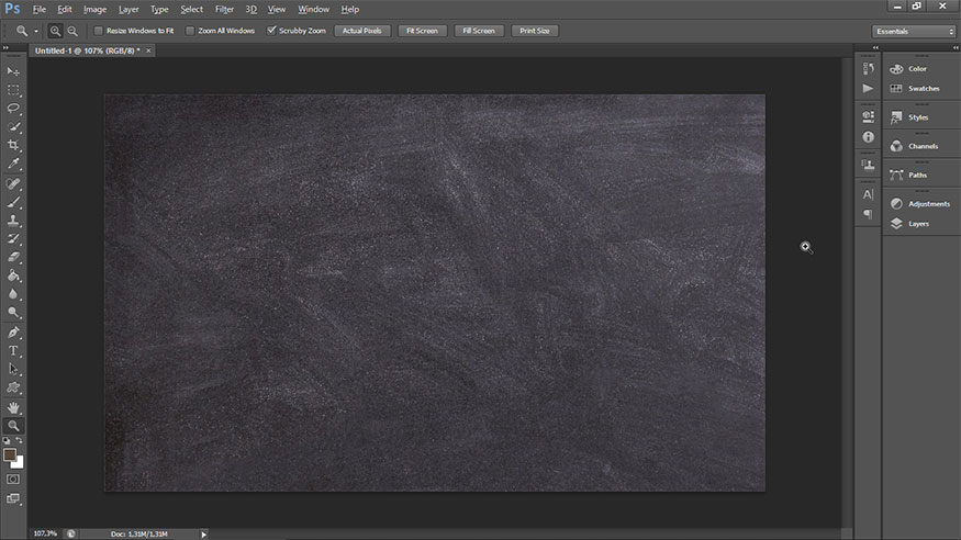 Mở bức ảnh bảng đen đã tải về máy trong Photoshop