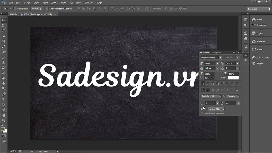 Tạo văn bản tùy ý bằng font chữ Magnolia Script