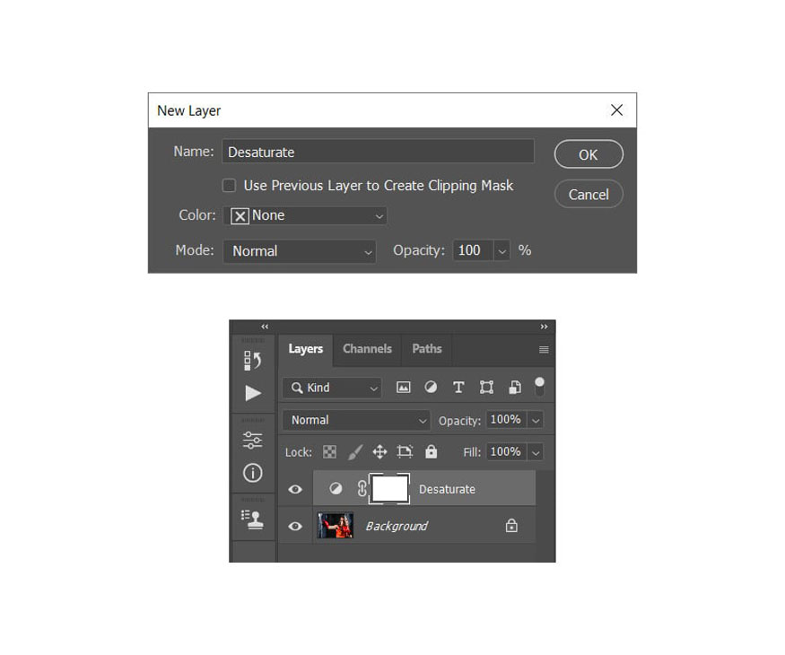 Layer => New Adjustment Layer => Hue/Saturation 