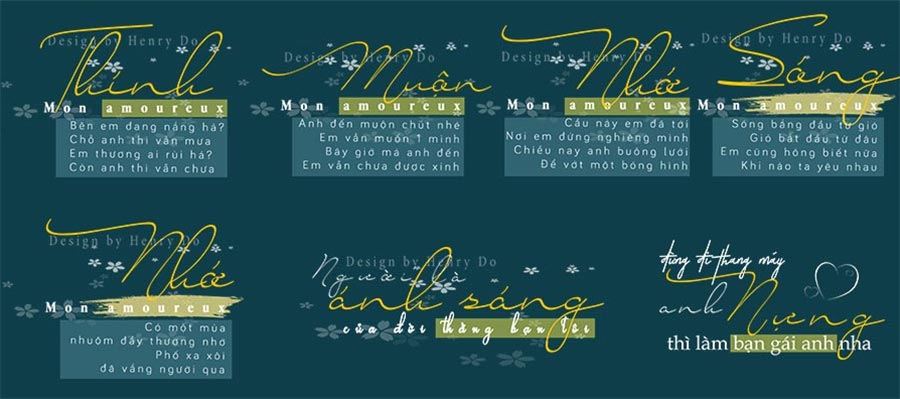 Chia Sẻ Miễn Phí Bộ Typo Chữ Việt Nghệ Thuật Chủ Đề Học Sinh, Tình Yêu