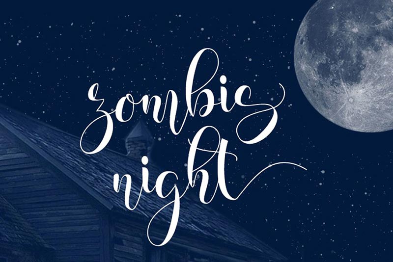 Font Chữ Đẹp 124 - Zombis Night Script