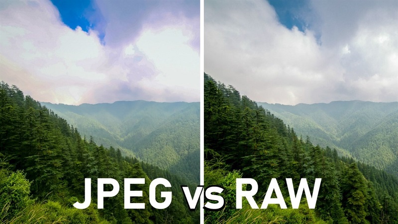So sánh giữa định dạng JPEG và RAW