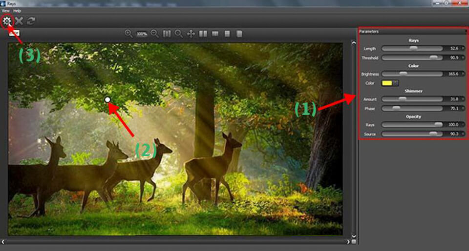 kết quả cuối cùng khi tạo tia nắng trong photoshop