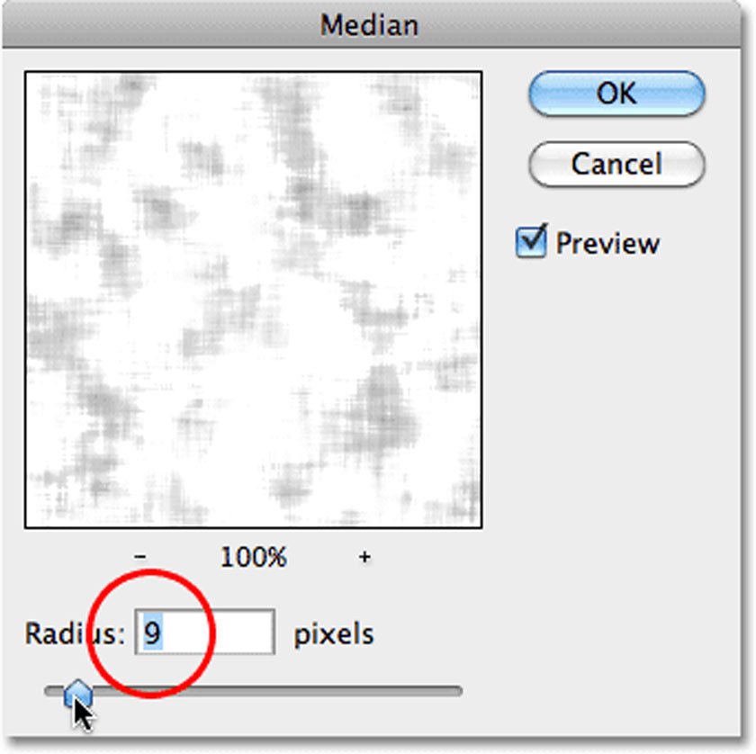 radius 9