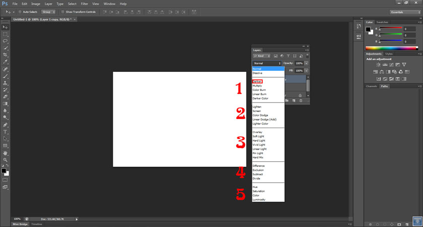blend mode darken photoshop
