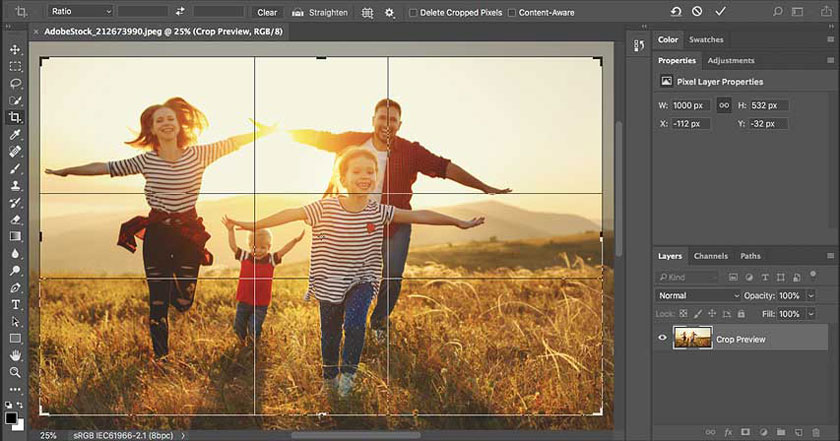 Crop photos photoshop cc