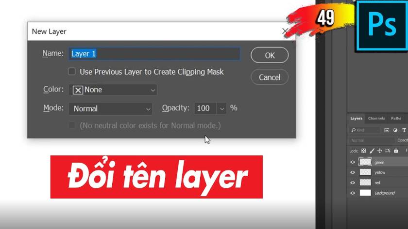 Đặt tên layer photoshop