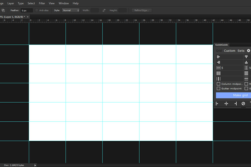 Grid trong photoshop