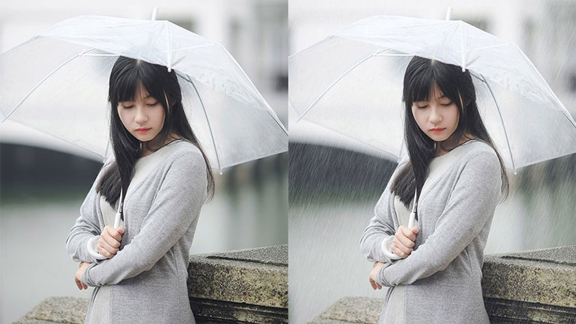 hiệu ứng mưa rơi cho ảnh trong photoshop