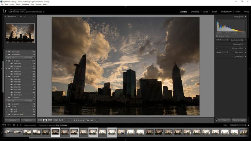 Import ảnh ghép HDR trong Lightroom