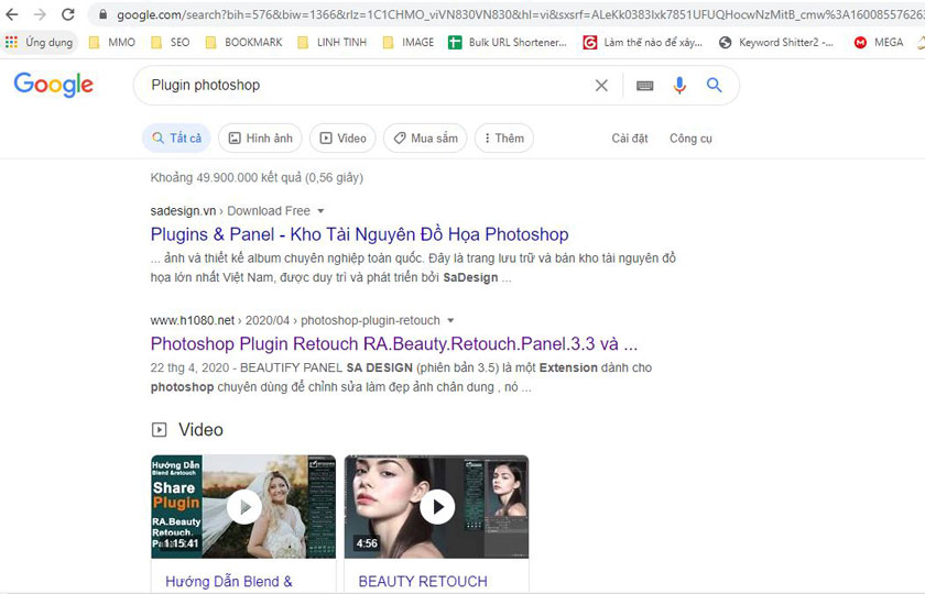Plugin photoshop tìm trên internet