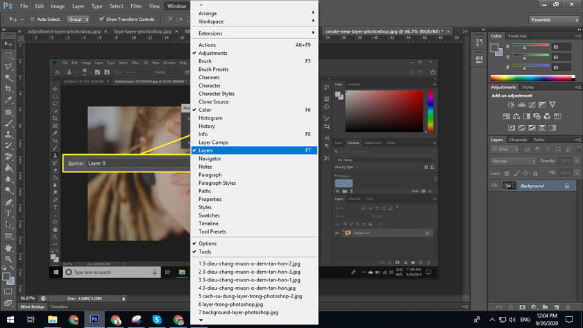 window layer photoshop