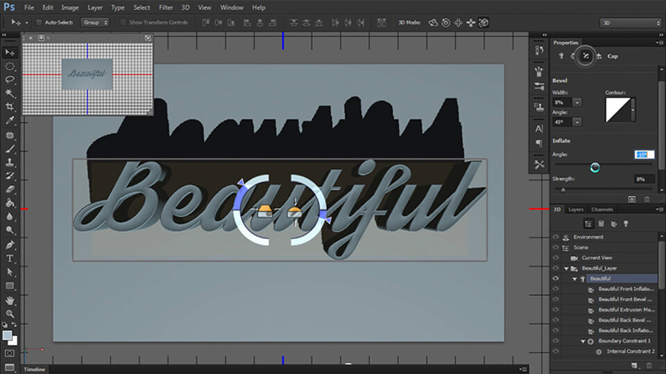 bước 12 hiệu ứng chữ 3d photoshop
