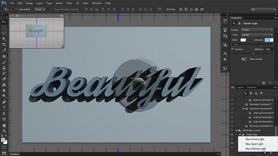 bước 15 hiệu ứng làm chữ 3d trong photoshop