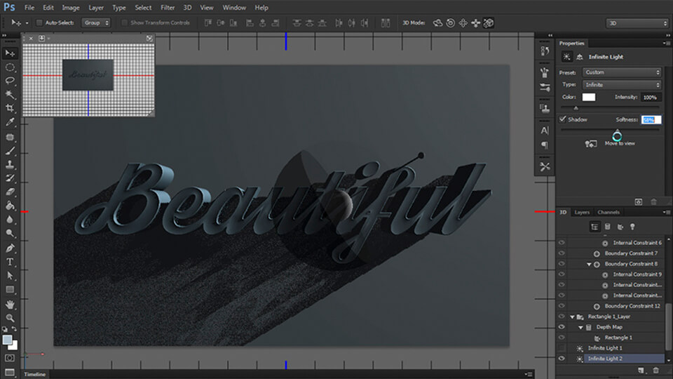 bước 16 hiệu ứng chữ 3d trong photoshop