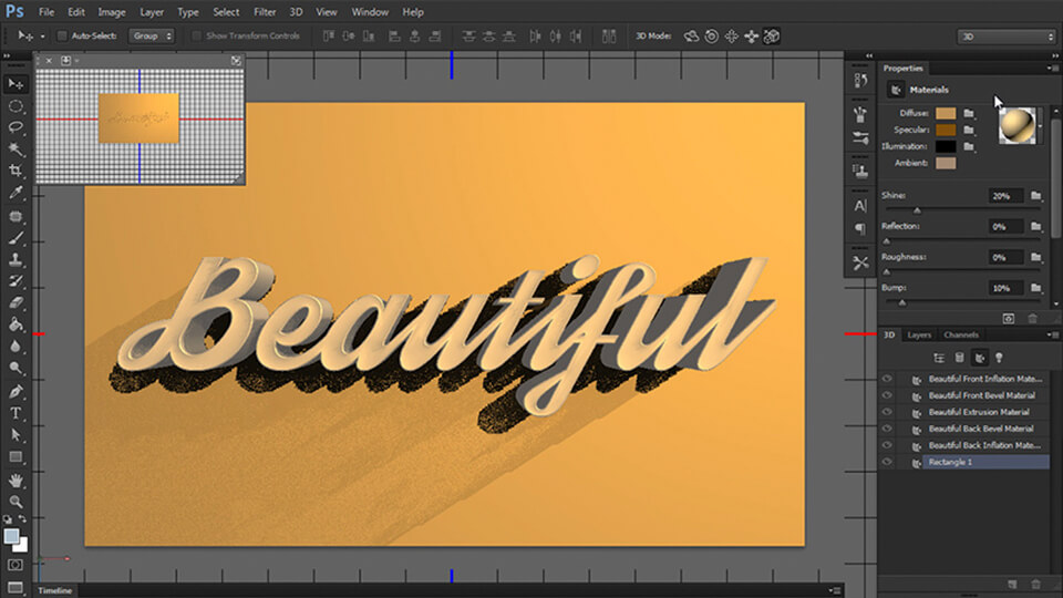 bước 19 trong hiệu ứng làm chữ 3d photoshop