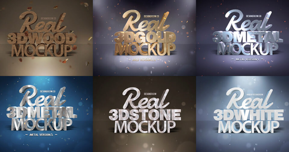 Real 3D Text Mockups 1
