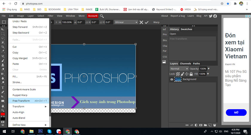 Edit Free Transform Photopea
