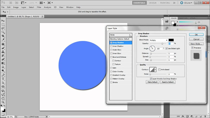 drop shadow photoshop