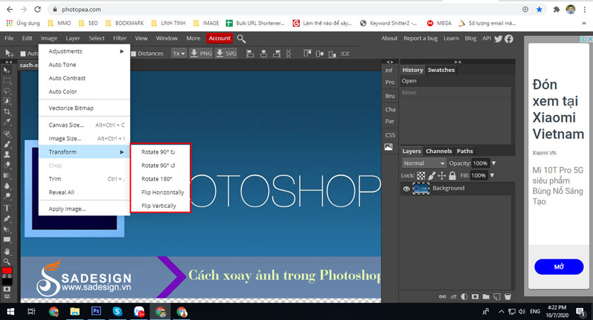 image transform photopea