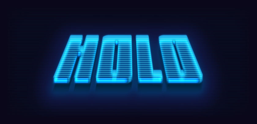 kết quả tạo hiệu ứng chữ 3d hologram
