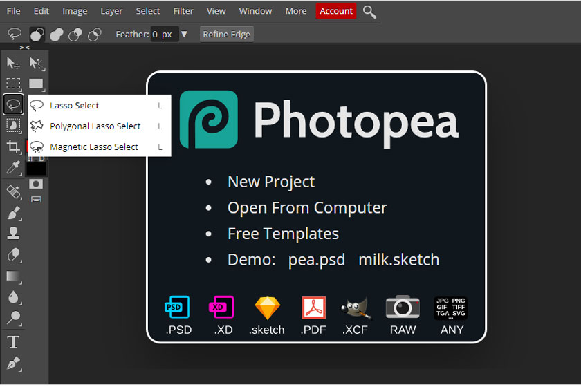 lasso tool trong photoshop online