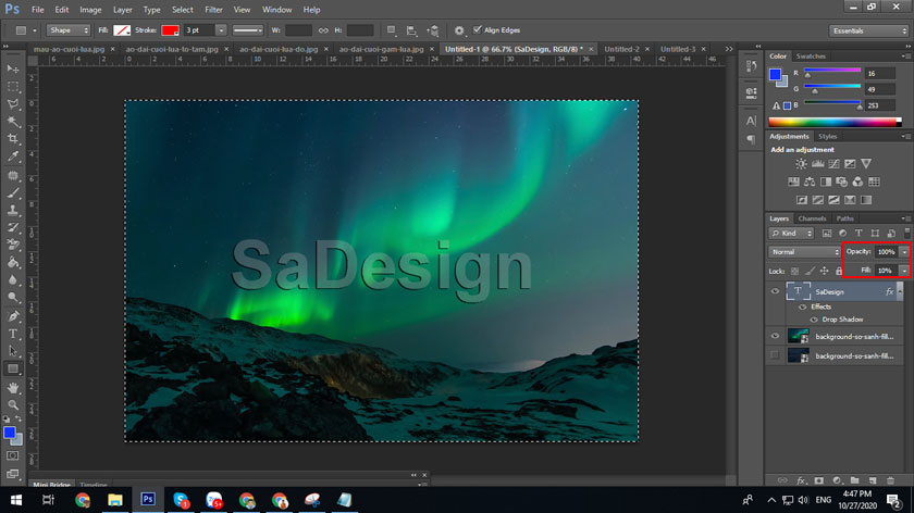 opacity 100%, fill 10%