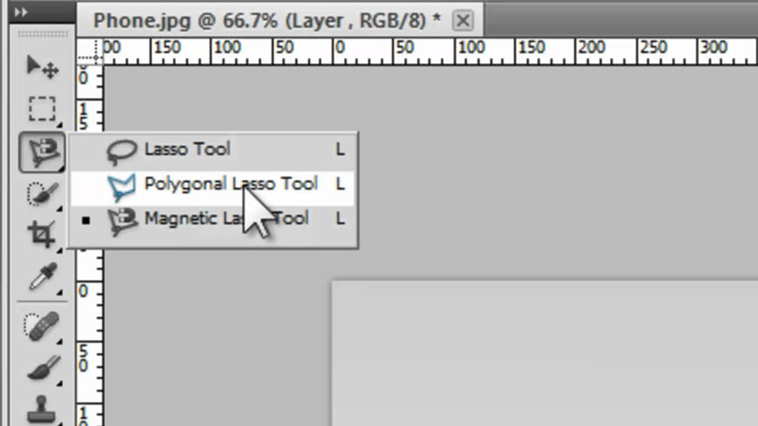 Polygonal lasso tool để xóa chi tiết thừa trên ảnh bằng photoshop