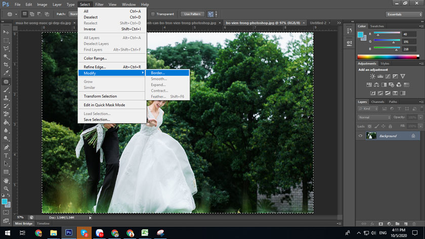 select modify border