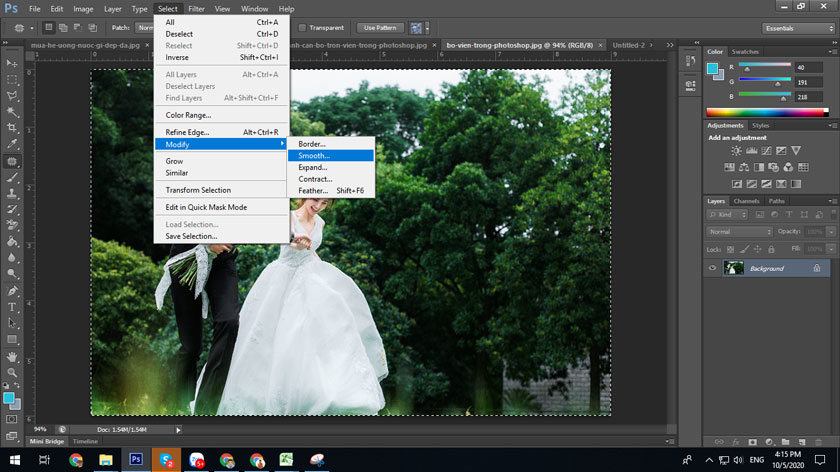 select modify smooth