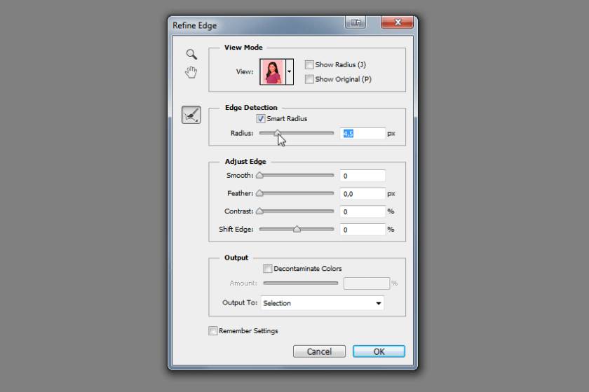 smart radius edge detection