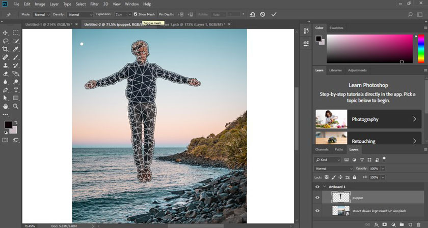 use puppet warp photoshop