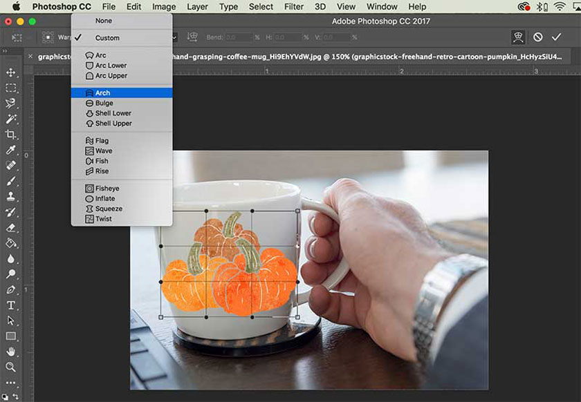 Wraping image photoshop
