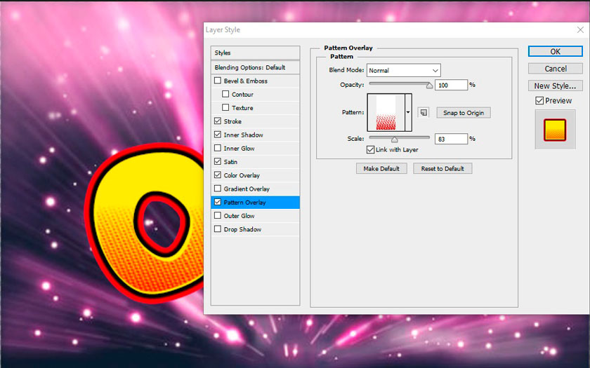 Thiết lập hiệu ứng pattern overlay