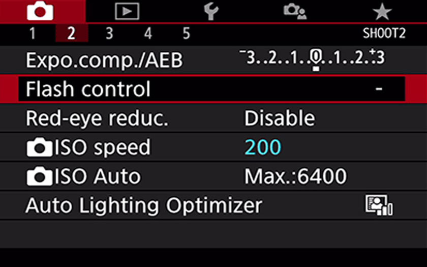 thiết lập chế độ đèn flash