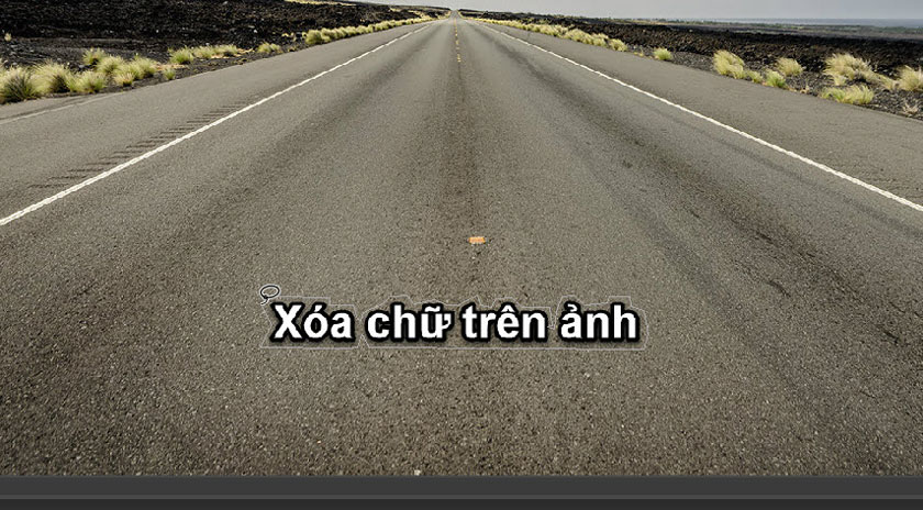 khoanh vùng chữ cần xóa trên ảnh