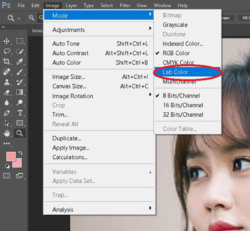Tăng độ nét bằng RGB Color hoặc Lab Color