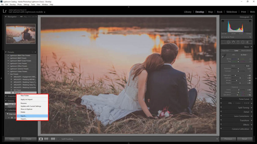 chọn create preset